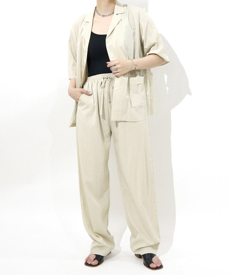 Loose fit  Short sleeves SHRT &  natural RELAX PANTS