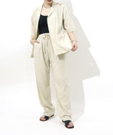 Loose fit  Short sleeves SHRT &  natural RELAX PANTS