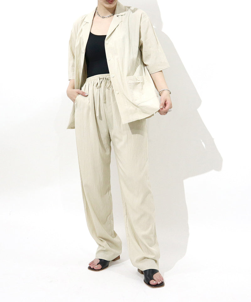 Loose fit  Short sleeves SHRT &  natural RELAX PANTS