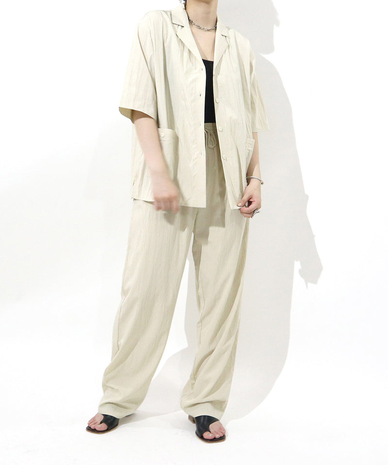 Loose fit  Short sleeves SHRT &  natural RELAX PANTS