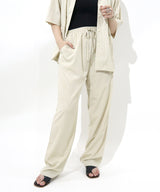Loose fit  Short sleeves SHRT &  natural RELAX PANTS