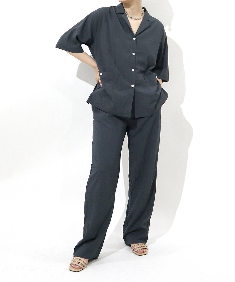 Loose fit  Short sleeves SHRT &  natural RELAX PANTS