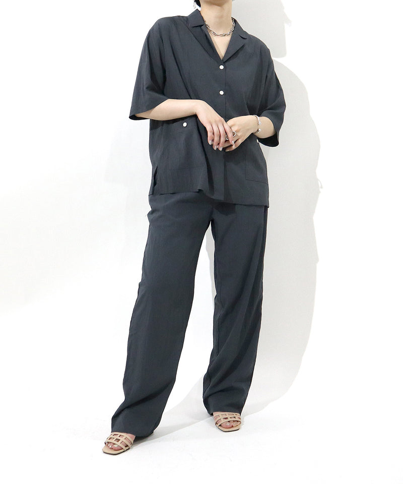 Loose fit  Short sleeves SHRT &  natural RELAX PANTS