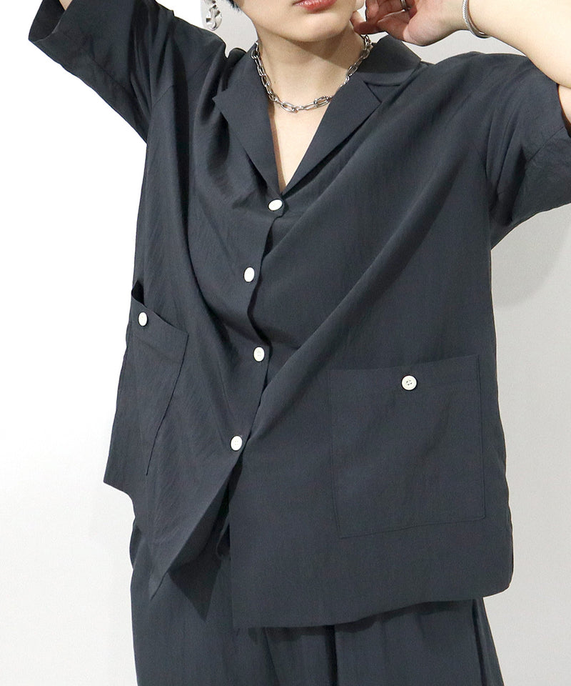 Loose fit  Short sleeves SHRT &  natural RELAX PANTS
