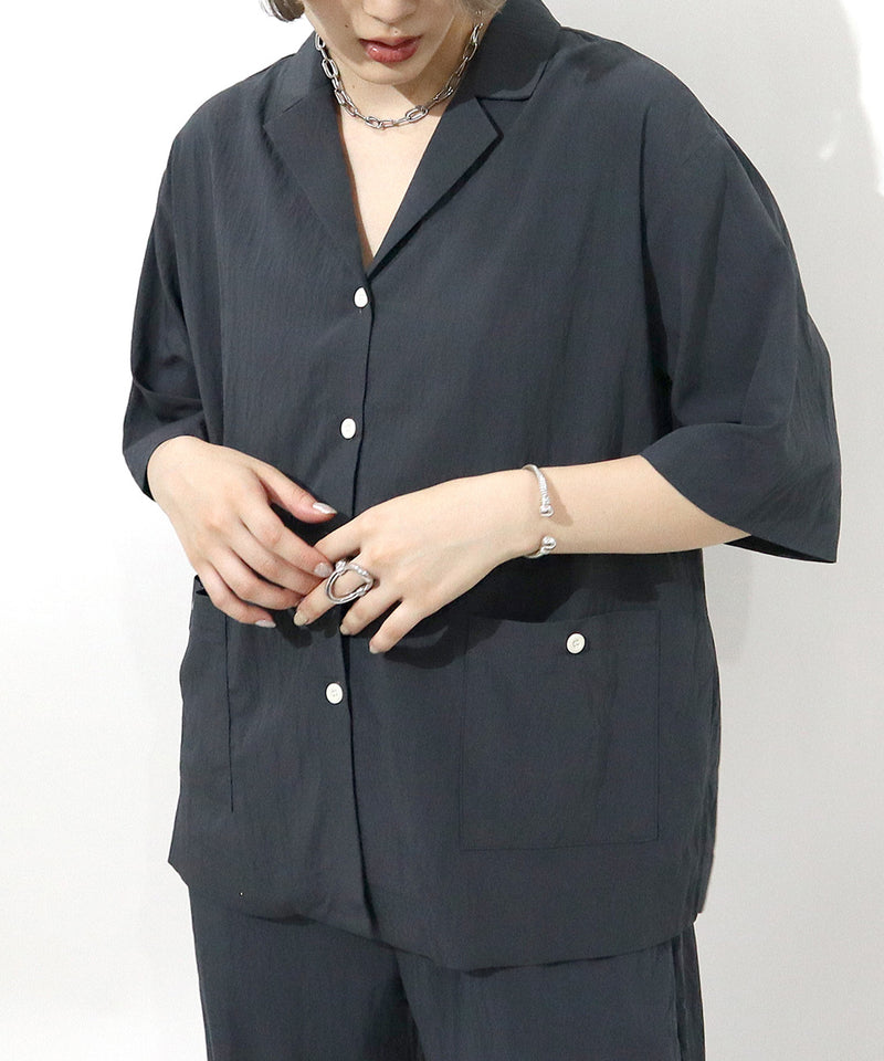 Loose fit  Short sleeves SHRT &  natural RELAX PANTS