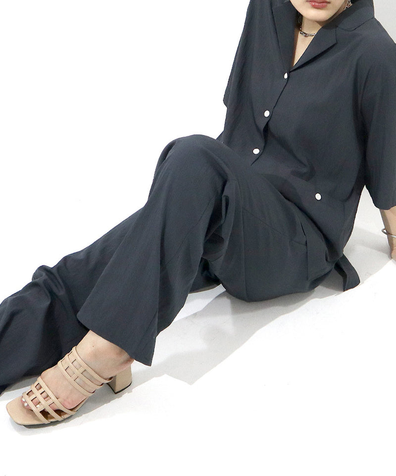 Loose fit  Short sleeves SHRT &  natural RELAX PANTS