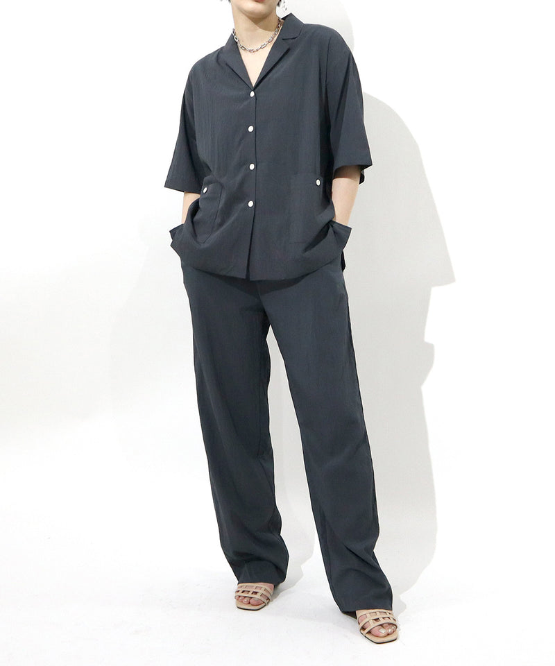 Loose fit  Short sleeves SHRT &  natural RELAX PANTS